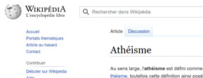 exemple wikipedia athéisme